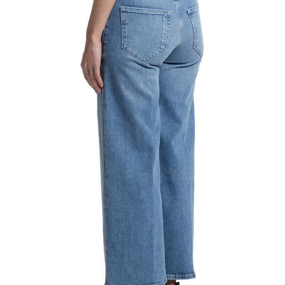Paige Anessa Exposed Button Fly Wide Leg Jeans Blue Size 28 High Rise - Picture 2 of 14